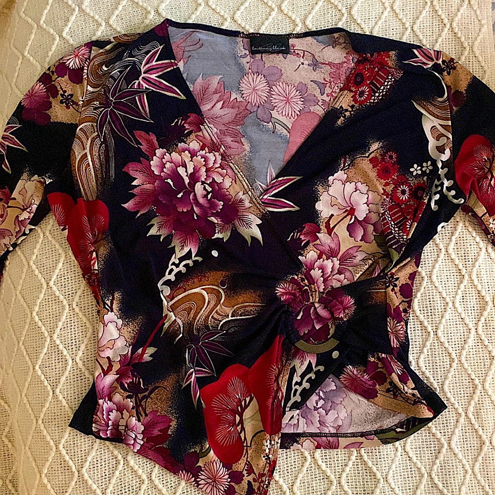 vibrant floral blouse top